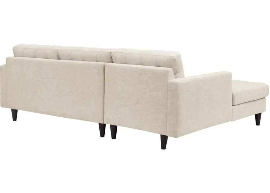 Empress Left-Facing Upholstered Fabric Sectional Sofa