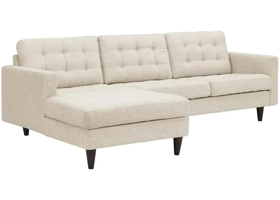 Empress Left-Facing Upholstered Fabric Sectional Sofa