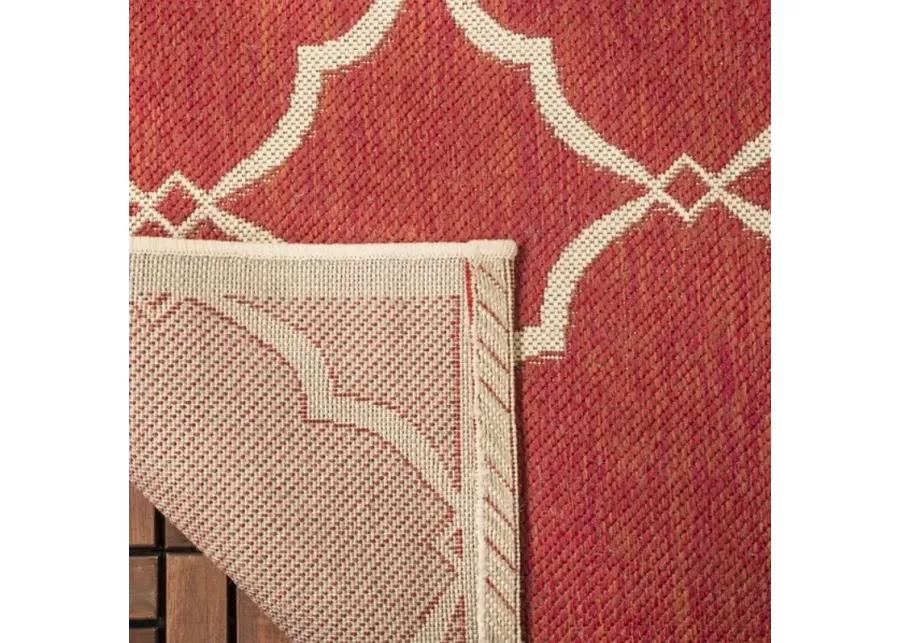 Safavieh BEACH HOUSE Collection BHS125Q-8 Red / Creme 8' X 10'