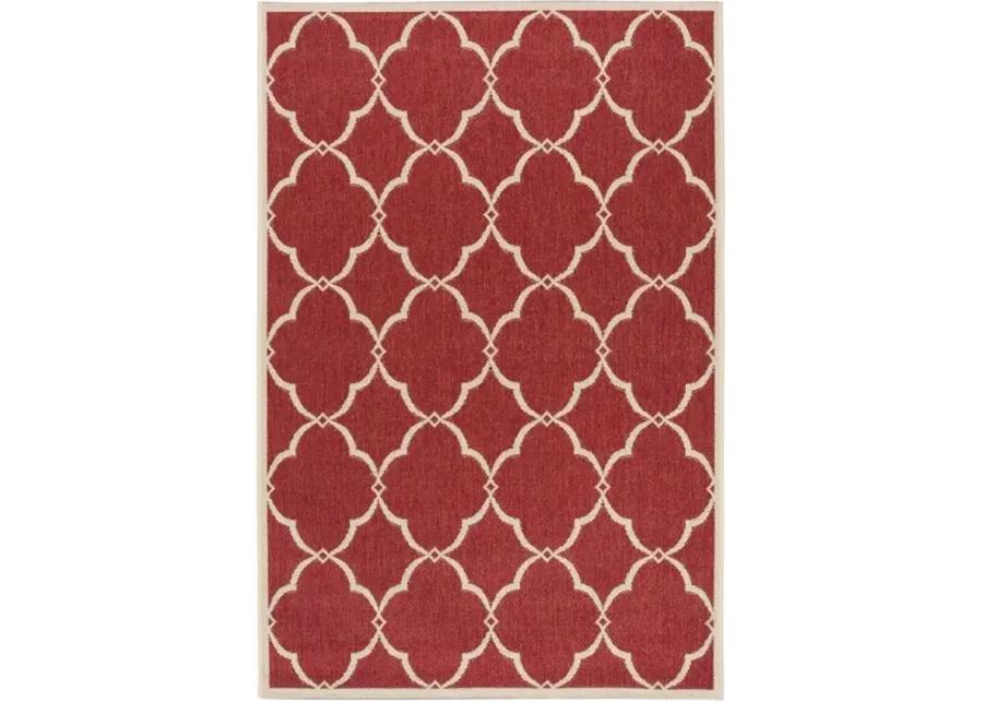 Safavieh BEACH HOUSE Collection BHS125Q-8 Red / Creme 8' X 10'