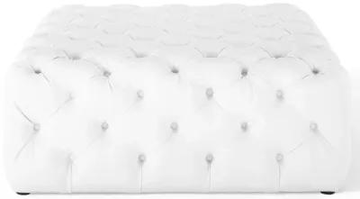 Amour Tufted Button Large Square Faux Leather Ottoman