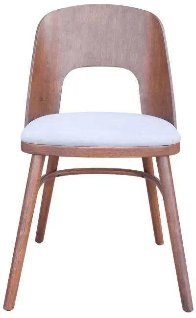 Iago Dining Chair (Set of 2) Light Gray & Walnut