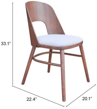 Iago Dining Chair (Set of 2) Light Gray & Walnut