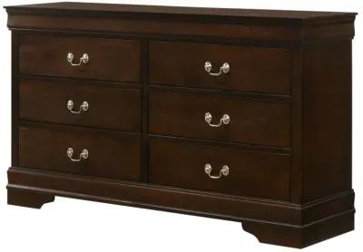 Louis Philippe 6-drawer Dresser Cappuccino