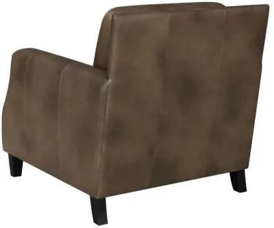 Leaton Upholstered Recessed Arm Chair Brown Sugar