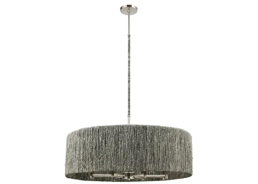 Abaca 33" Wide 8-Light Chandelier - Polished Nickel