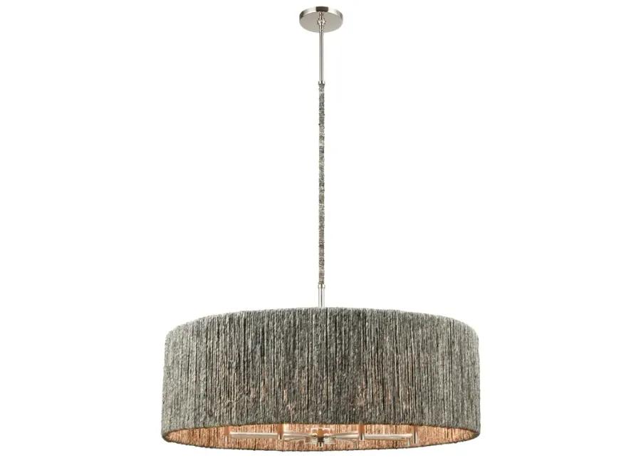 Abaca 33" Wide 8-Light Chandelier - Polished Nickel