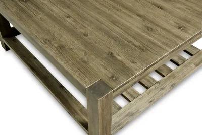 Canyon Solid Wood Square Coffee Table in Washed Grey