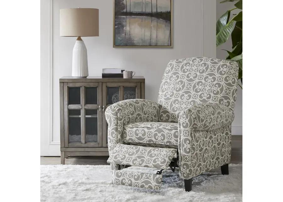 Madison Park Kirby Grey Push Back Recliner