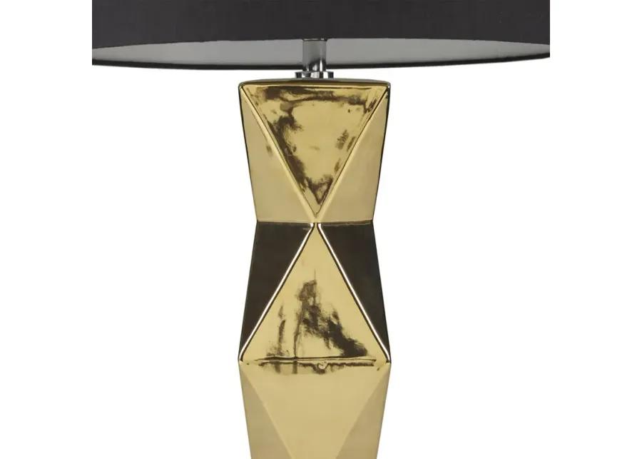 INK+IVY Kenlyn Gold Geometric Ceramic Table Lamp