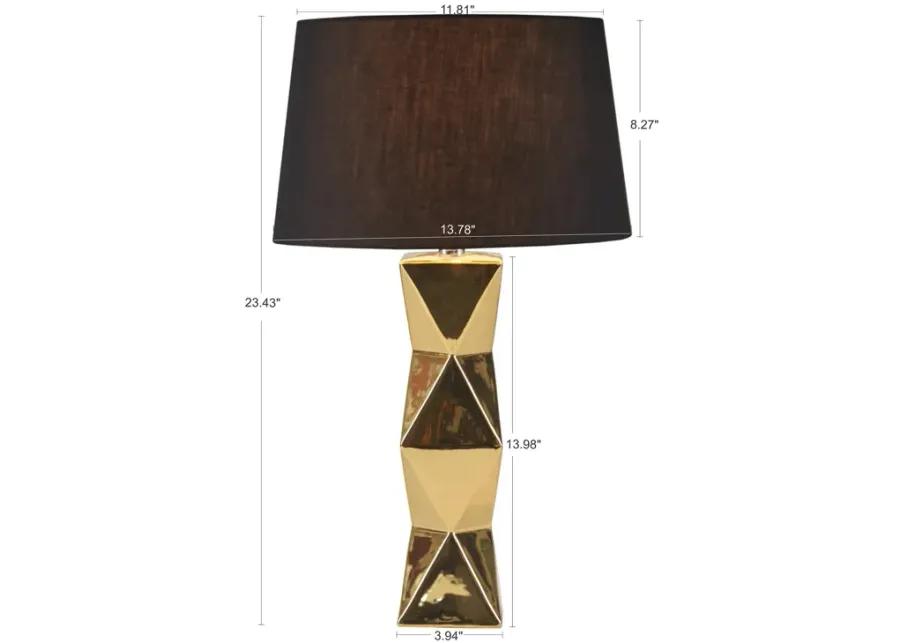 INK+IVY Kenlyn Gold Geometric Ceramic Table Lamp