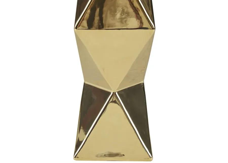 INK+IVY Kenlyn Gold Geometric Ceramic Table Lamp