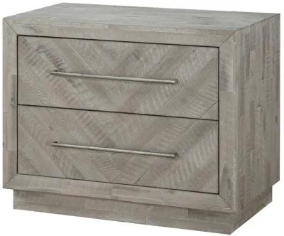 Alexandra Solid Wood Two Drawer Nightstand in Rustic Latte