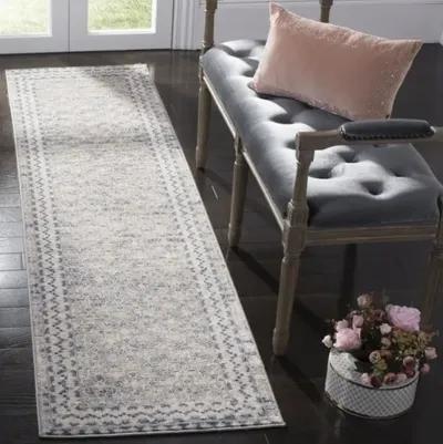 Brentwood 899 Light Grey / Blue 2' X 14' Runner Powerloomed Rug