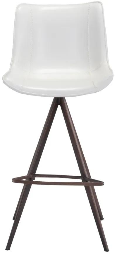 Aki Barstool (Set of 2) White & Walnut