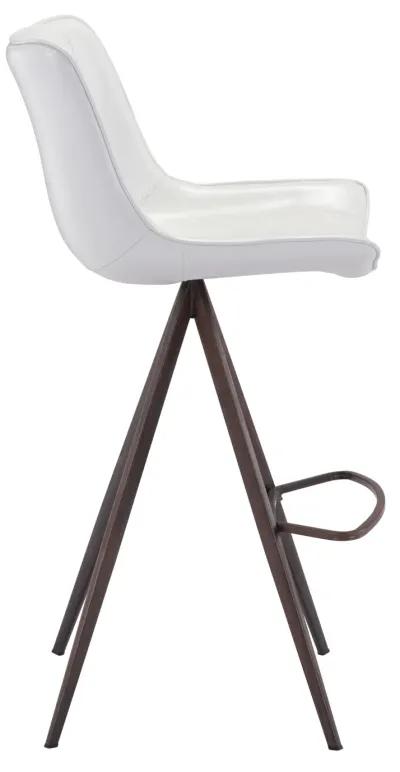 Aki Barstool (Set of 2) White & Walnut