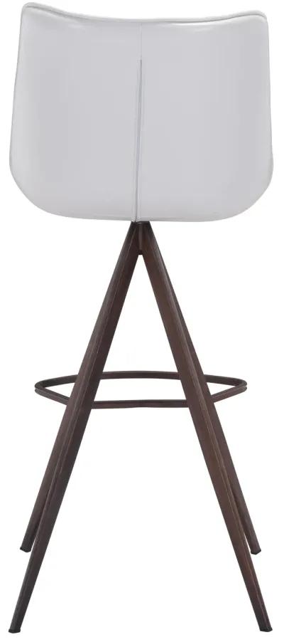 Aki Barstool (Set of 2) White & Walnut