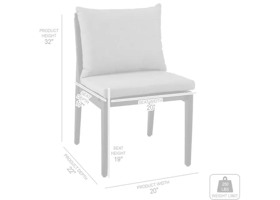 Grand Outdoor Patio Dining Chairs in Aluminum with Gray Cushions - Set of 2