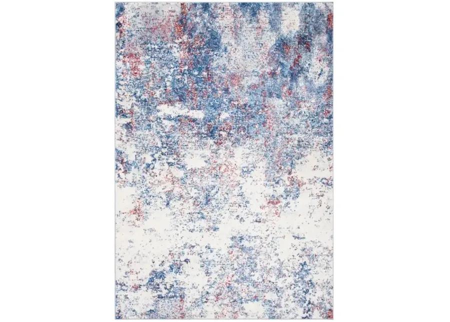 Brentwood 822 Navy / Red 9' X 9' Square Square Powerloomed Rug