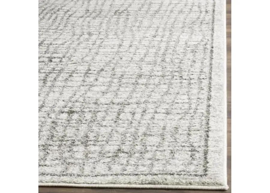 Adirondack Contemporary Silver / Ivory 6' X 6' Square Powerloomed Rug