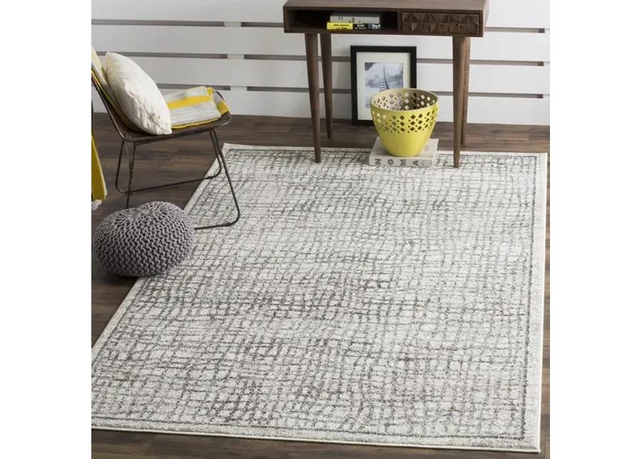 Adirondack Contemporary Silver / Ivory 6' X 6' Square Powerloomed Rug