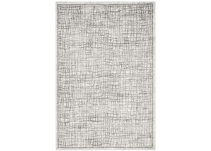 Adirondack Contemporary Silver / Ivory 6' X 6' Square Powerloomed Rug