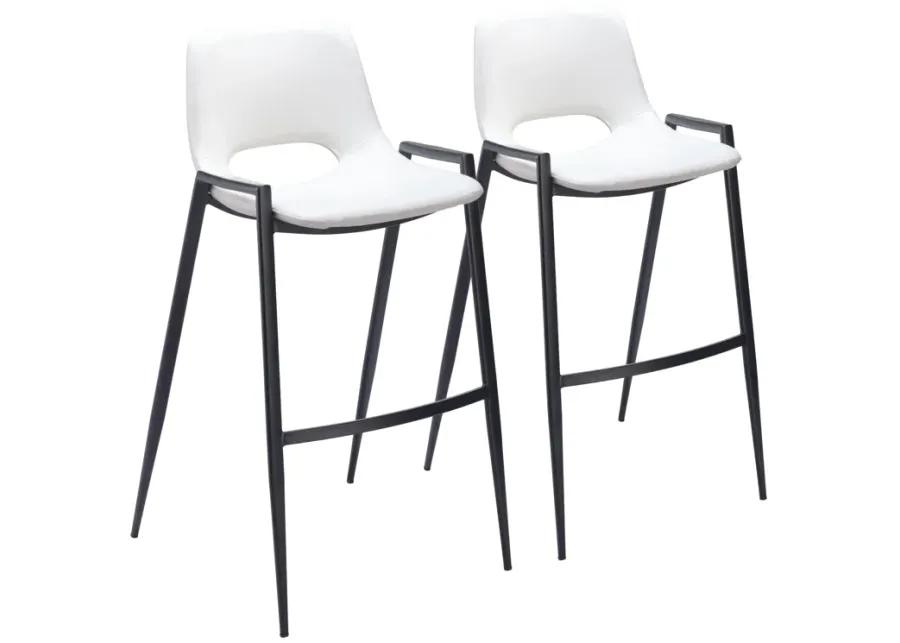 Desi Barstool (Set of 2) White