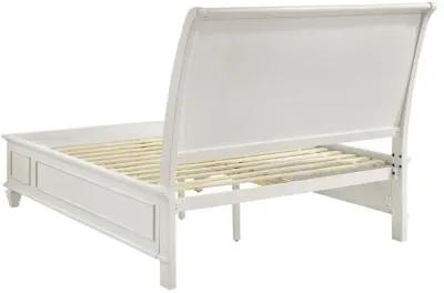 Sandy Beach California King Storage Sleigh Bed Cream White