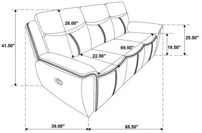 Sloane 3-piece Upholstered Motion Reclining Sofa Set Blue