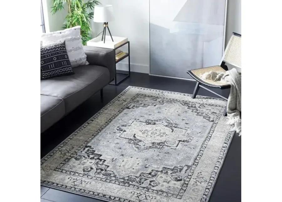 Brentwood 851 Silver / Black 4' X 6' Small Rectangle Powerloomed Rug