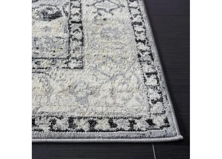 Brentwood 851 Silver / Black 4' X 6' Small Rectangle Powerloomed Rug