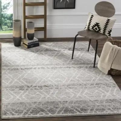 Adirondack Contemporary Silver / Ivory 2'-6" X 6' Powerloomed Rug