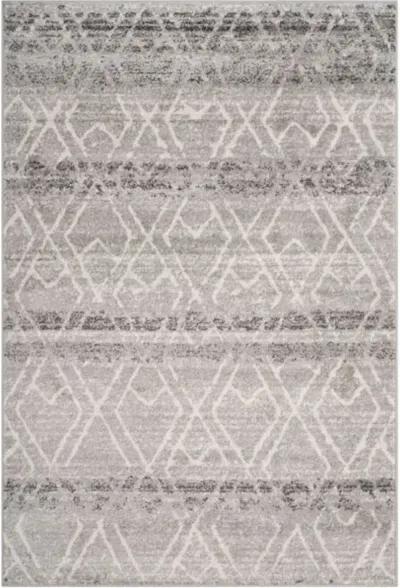 Adirondack Contemporary Silver / Ivory 2'-6" X 6' Powerloomed Rug