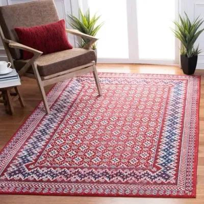 Brentwood 899 Red / Ivory 3' X 5' Small Rectangle Powerloomed Rug