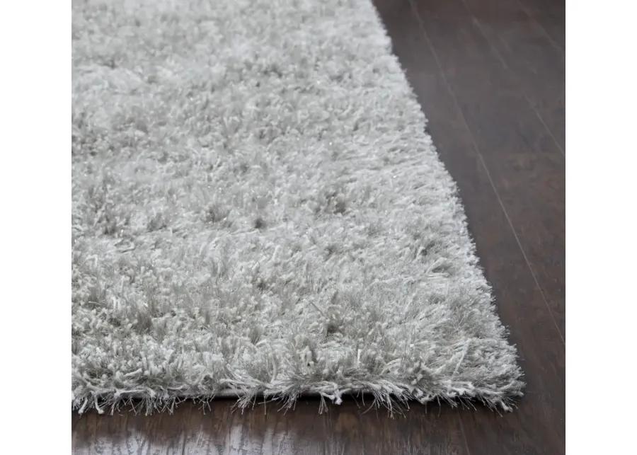 Urban Dazzle Light Gray Solid  Polyester / Lurex 3'6" x 5'6" Rectangle Rug