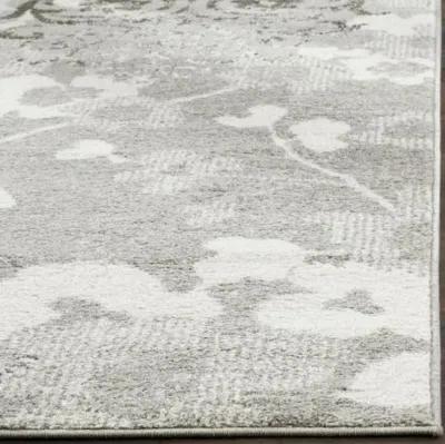 Adirondack Contemporary Silver / Ivory 9' X 9' Square Powerloomed Rug