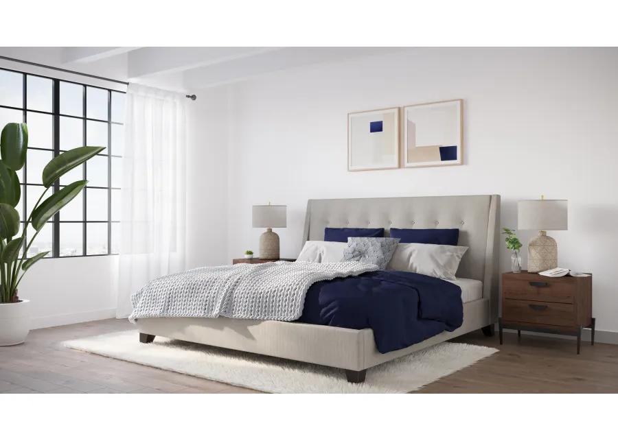 Madera Full-size Upholstered Platform Bed in Putty