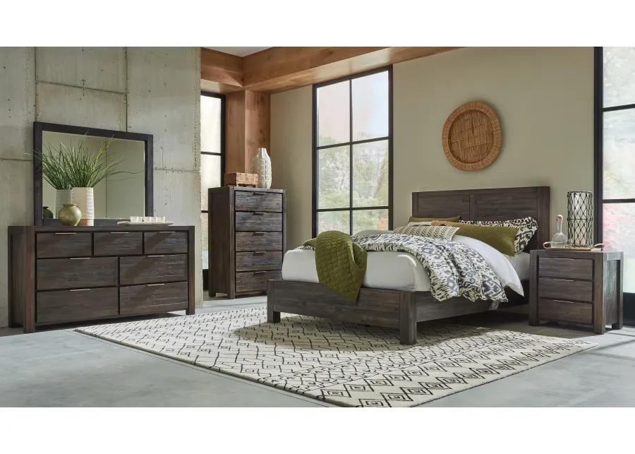 Savanna Three Drawer Solid Wood Nightstand in Coffee Bean