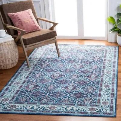 Brentwood 870 Navy / Red 5'-3" X 7'-6" Medium Rectangle Powerloomed Rug