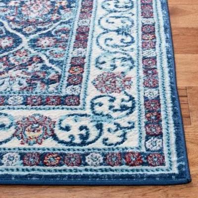 Brentwood 870 Navy / Red 5'-3" X 7'-6" Medium Rectangle Powerloomed Rug