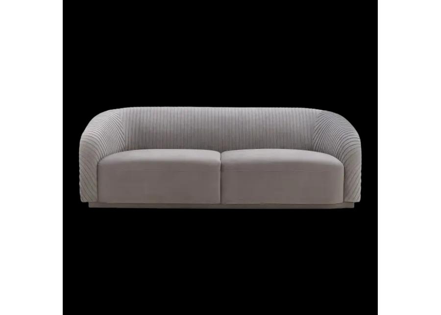 Yara Pleated Grey Velvet Sofa