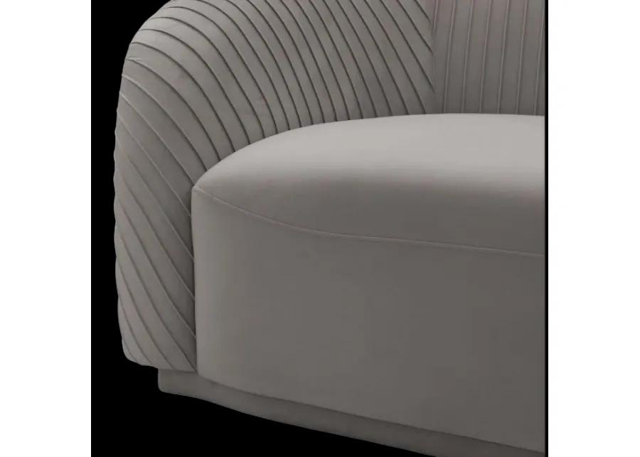 Yara Pleated Grey Velvet Sofa