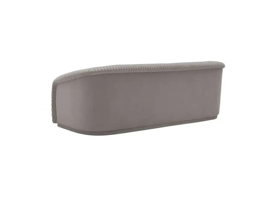 Yara Pleated Grey Velvet Sofa