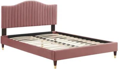 Juniper Channel Tufted Performance Velvet Twin Platform Bed