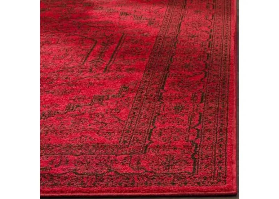 Adirondack Contemporary Red / Black 2'-6" X 6' Powerloomed Rug