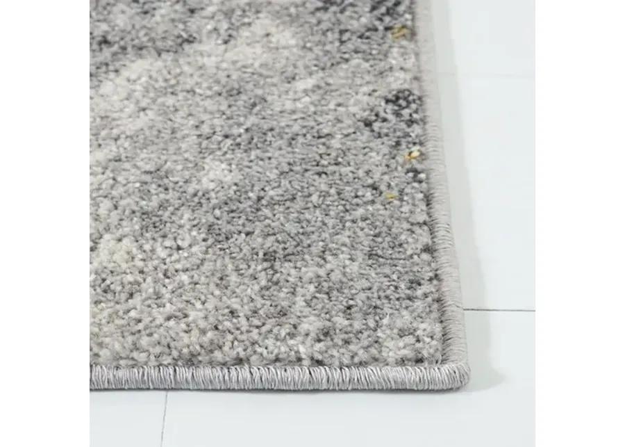 Adirondack Contemporary Grey / Yellow 8' X 8' Square Powerloomed Rug