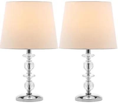 Derry 15-Inch H Stacked Crystal Dark Grey Lamp - Set of 2