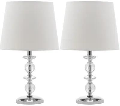 Derry 15-Inch H Stacked Crystal Dark Grey Lamp - Set of 2