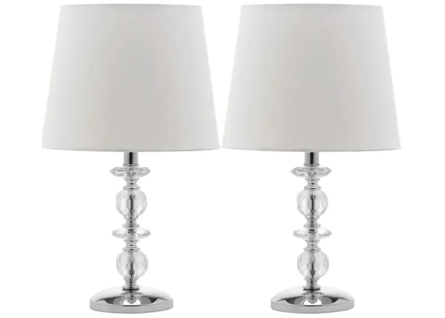 Derry 15-Inch H Stacked Crystal Dark Grey Lamp - Set of 2