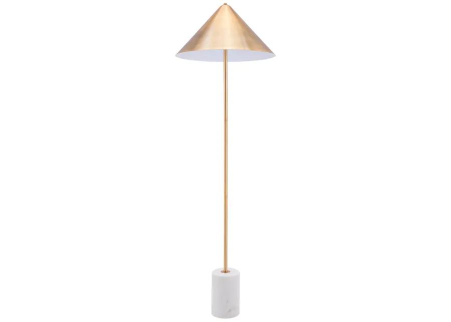 Bianca Floor Lamp Brass & White